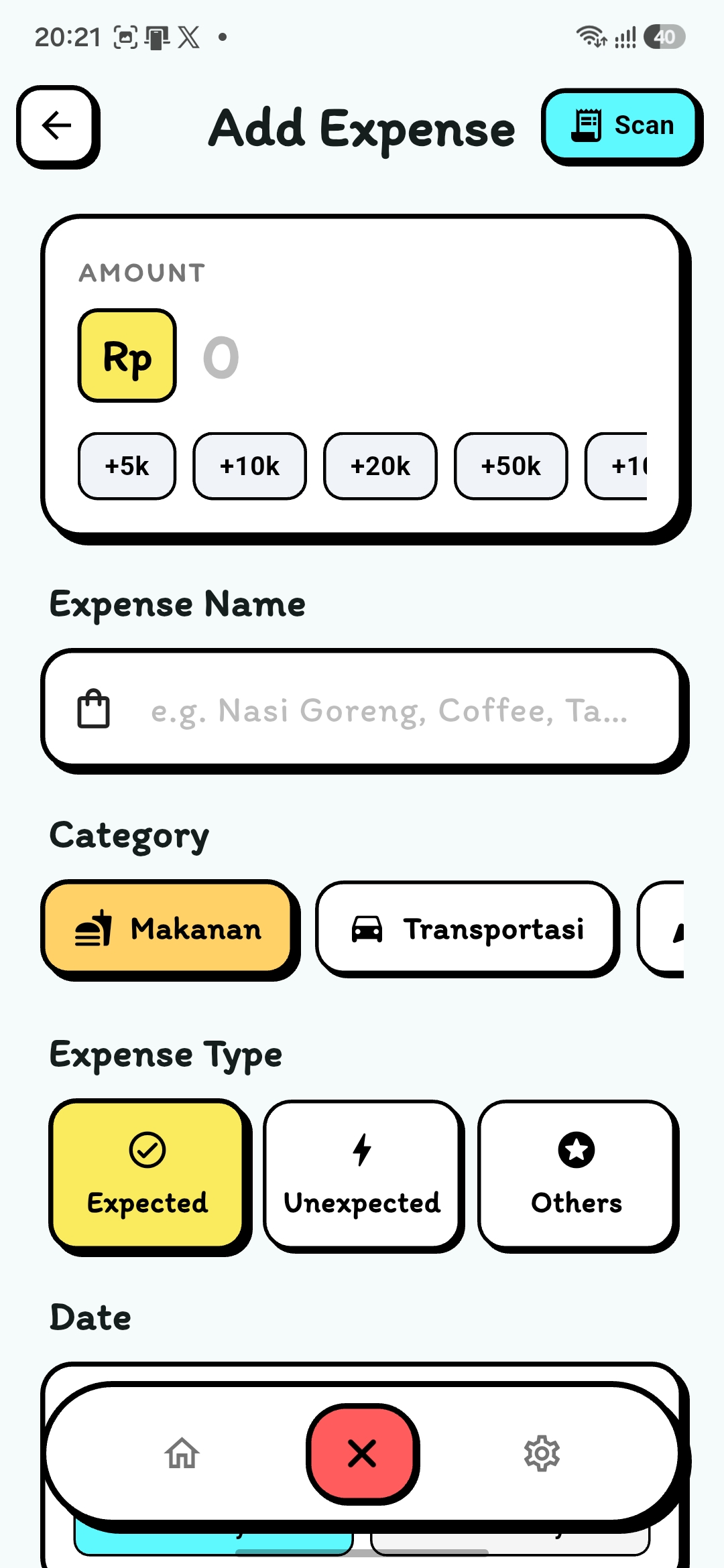 Unmurce Add Expense Screenshot